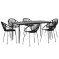 vidaXL Juego de comedor para jardín 7 piezas ratán PVC negro vidaXL Juego de comedor para jardín 7 piezas ratán PVC negro