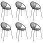 vidaXL Juego de comedor para jardín 7 piezas ratán PVC negro vidaXL Juego de comedor para jardín 7 piezas ratán PVC negro
