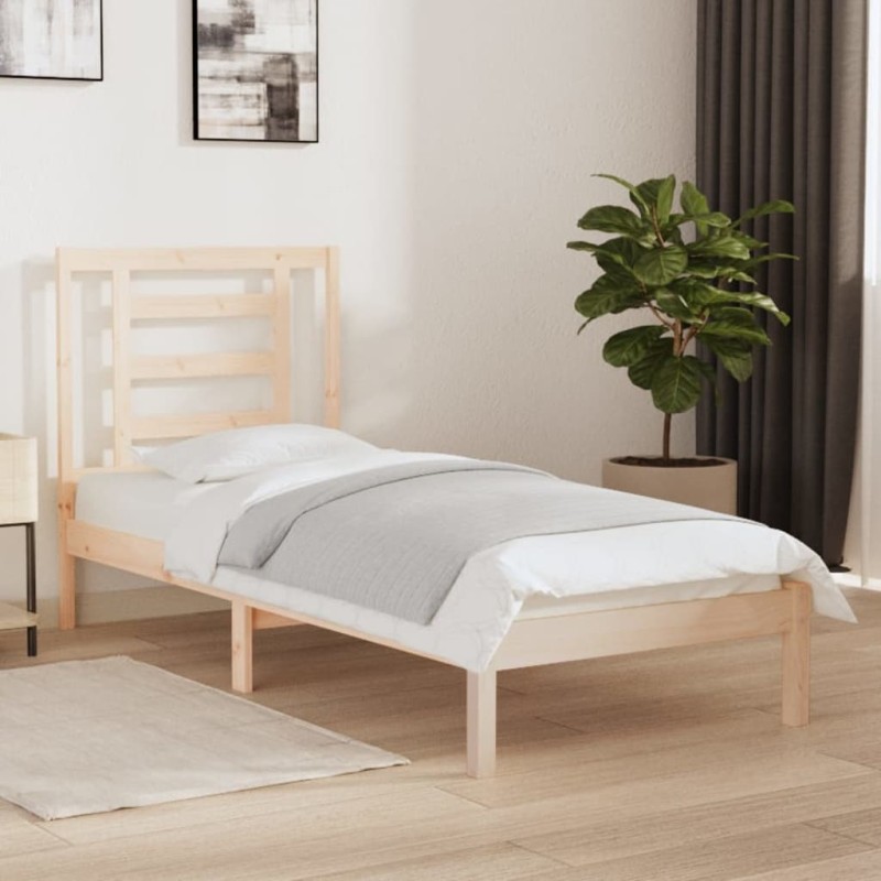 vidaXL Estructura de cama madera maciza 75x190 cm vidaXL Estructura de cama madera maciza 75x190 cm