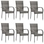 vidaXL Juego de comedor de jardín 7 piezas ratán sintético gris vidaXL Juego de comedor de jardín 7 piezas ratán sintético gris