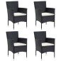 vidaXL Juego de comedor de jardín 5 piezas con cojines negro vidaXL Juego de comedor de jardín 5 piezas con cojines negro