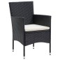 vidaXL Juego de comedor de jardín 5 piezas con cojines negro vidaXL Juego de comedor de jardín 5 piezas con cojines negro