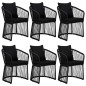 vidaXL Juego de comedor de jardín 7 piezas con cojines ratán PVC negro vidaXL Juego de comedor de jardín 7 piezas con cojines ratán PVC negro