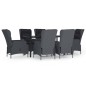 vidaXL Set de comedor para jardín 7 piezas ratán sintético gris oscuro vidaXL Set de comedor para jardín 7 piezas ratán sintético gris oscuro