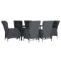 vidaXL Set de comedor para jardín 7 piezas ratán sintético gris oscuro vidaXL Set de comedor para jardín 7 piezas ratán sintético gris oscuro