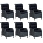 vidaXL Set de comedor para jardín 7 piezas ratán sintético gris oscuro vidaXL Set de comedor para jardín 7 piezas ratán sintético gris oscuro