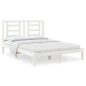 vidaXL Estructura de cama de madera maciza de pino blanco 140x190 cm