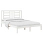 vidaXL Estructura de cama de madera maciza de pino blanco 140x190 cm