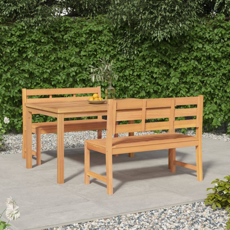 vidaXL Juego de comedor para jardín 3 pzas madera maciza de teca vidaXL Juego de comedor para jardín 3 pzas madera maciza de teca