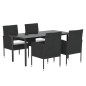 vidaXL Set de muebles jardín 5 pzas con cojines ratán sintético negro vidaXL Set de muebles jardín 5 pzas con cojines ratán sintético negro