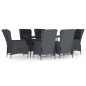 vidaXL Set de comedor para jardín 7 piezas ratán sintético gris oscuro vidaXL Set de comedor para jardín 7 piezas ratán sintético gris oscuro