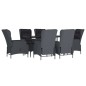 vidaXL Set de comedor para jardín 7 piezas ratán sintético gris oscuro vidaXL Set de comedor para jardín 7 piezas ratán sintético gris oscuro