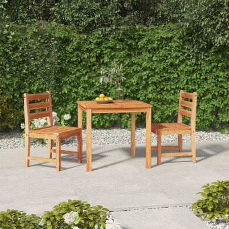vidaXL Juego de comedor para jardín 3 pzas madera maciza de teca