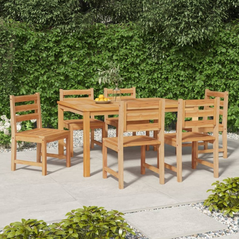 vidaXL Sillas de jardín 6 unidades madera maciza de teca