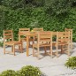 vidaXL Sillas de jardín 6 unidades madera maciza de teca