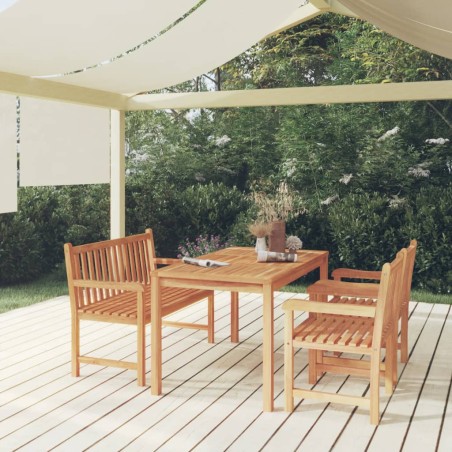 vidaXL Juego de comedor de jardín 4 piezas madera maciza de teca