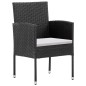 vidaXL Set de comedor de jardín 7 pzas y cojines ratán sintético negro vidaXL Set de comedor de jardín 7 pzas y cojines ratán sintético negro