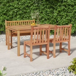 vidaXL Juego de comedor de jardín 4 piezas madera maciza de teca