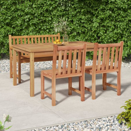 vidaXL Juego de comedor de jardín 4 piezas madera maciza de teca