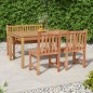 vidaXL Juego de comedor de jardín 4 piezas madera maciza de teca