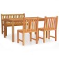 vidaXL Juego de comedor de jardín 4 piezas madera maciza de teca