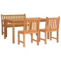 vidaXL Juego de comedor de jardín 4 piezas madera maciza de teca