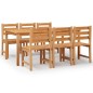 vidaXL Juego de comedor de jardín 7 piezas madera maciza de teca vidaXL Juego de comedor de jardín 7 piezas madera maciza de teca