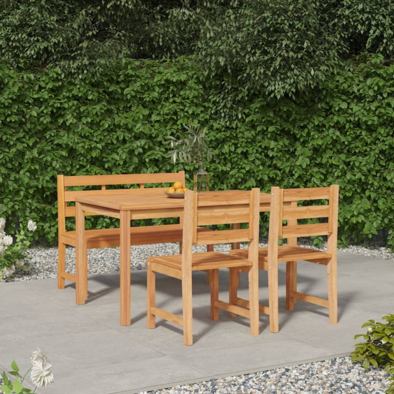 vidaXL Juego de comedor para jardín 4 piezas madera maciza de teca vidaXL Juego de comedor para jardín 4 piezas madera maciza de teca