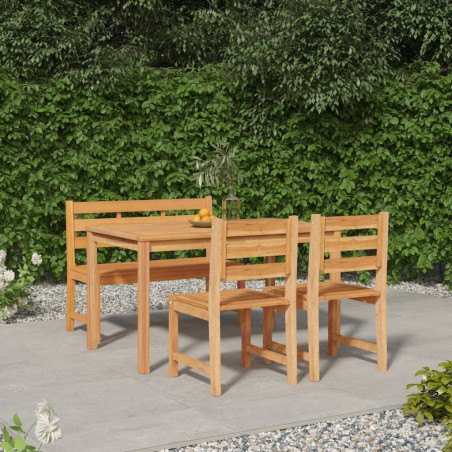 vidaXL Juego de comedor para jardín 4 piezas madera maciza de teca