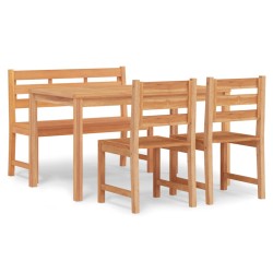 vidaXL Juego de comedor para jardín 4 piezas madera maciza de teca