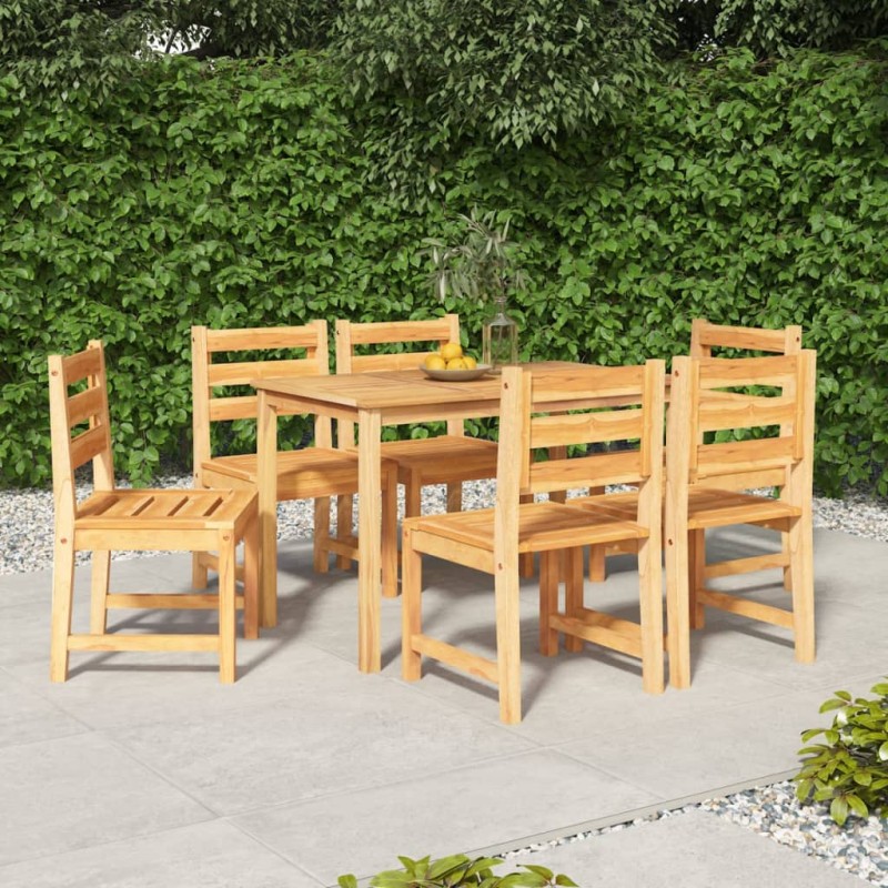 vidaXL Juego de comedor de jardín 7 piezas madera maciza de teca vidaXL Juego de comedor de jardín 7 piezas madera maciza de teca