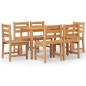 vidaXL Juego de comedor de jardín 7 piezas madera maciza de teca vidaXL Juego de comedor de jardín 7 piezas madera maciza de teca