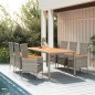 vidaXL Set comedor jardín 7 pzas y cojines ratán sintético gris vidaXL Set comedor jardín 7 pzas y cojines ratán sintético gris
