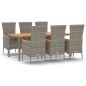 vidaXL Set comedor jardín 7 pzas y cojines ratán sintético gris vidaXL Set comedor jardín 7 pzas y cojines ratán sintético gris