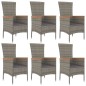 vidaXL Set comedor jardín 7 pzas y cojines ratán sintético gris vidaXL Set comedor jardín 7 pzas y cojines ratán sintético gris