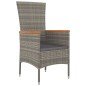 vidaXL Set comedor jardín 7 pzas y cojines ratán sintético gris vidaXL Set comedor jardín 7 pzas y cojines ratán sintético gris