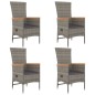 vidaXL Set comedor de jardín 5 piezas con cojines ratán sintético gris vidaXL Set comedor de jardín 5 piezas con cojines ratán sintético gris