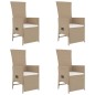 vidaXL Set comedor de jardín 5 pzas con cojines ratán sintético beige vidaXL Set comedor de jardín 5 pzas con cojines ratán sintético beige