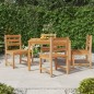 vidaXL Juego de comedor para jardín 5 piezas madera maciza de teca
