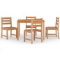 vidaXL Juego de comedor para jardín 5 piezas madera maciza de teca