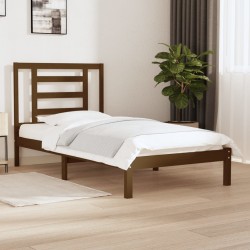 vidaXL Estructura de cama madera maciza de pino marrón miel 100x200 cm