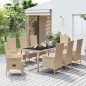 vidaXL Set comedor de jardín 9 pzas con cojines ratán sintético beige vidaXL Set comedor de jardín 9 pzas con cojines ratán sintético beige