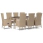 vidaXL Set comedor de jardín 9 pzas con cojines ratán sintético beige vidaXL Set comedor de jardín 9 pzas con cojines ratán sintético beige