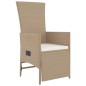 vidaXL Set comedor de jardín 9 pzas con cojines ratán sintético beige vidaXL Set comedor de jardín 9 pzas con cojines ratán sintético beige