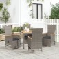 vidaXL Set comedor de jardín 5 piezas con cojines ratán sintético gris vidaXL Set comedor de jardín 5 piezas con cojines ratán sintético gris