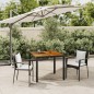 vidaXL Set comedor de jardín 3 pzas con cojines ratán sintético negro vidaXL Set comedor de jardín 3 pzas con cojines ratán sintético negro