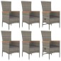 vidaXL Set comedor jardín 7 pzas y cojines ratán sintético gris vidaXL Set comedor jardín 7 pzas y cojines ratán sintético gris