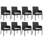 vidaXL Set de comedor de jardín 9 pzas y cojines ratán sintético negro vidaXL Set de comedor de jardín 9 pzas y cojines ratán sintético negro