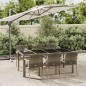 vidaXL Set comedor jardín 7 pzas y cojines ratán sintético gris vidaXL Set comedor jardín 7 pzas y cojines ratán sintético gris