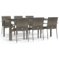 vidaXL Set comedor jardín 7 pzas y cojines ratán sintético gris vidaXL Set comedor jardín 7 pzas y cojines ratán sintético gris